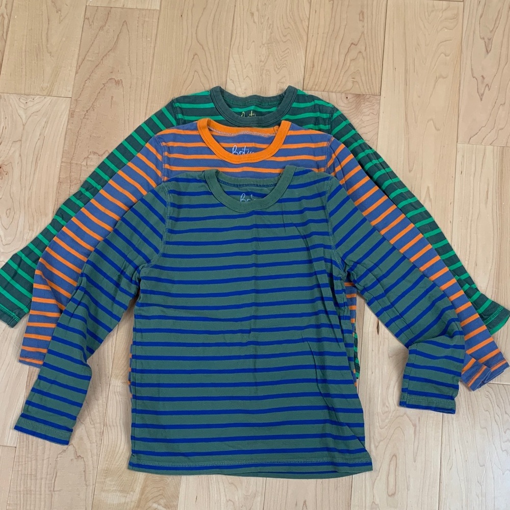 Mini Boden Kid’s Long-Sleeve Striped Tees - Three pack all sz 9-10